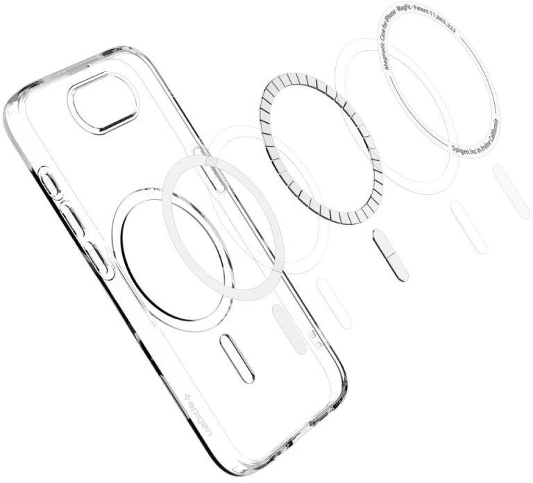 Spigen Liquid Crystal Mag MagSafe dėklas, skirtas iPhone 16e / 17e - Skaidrus