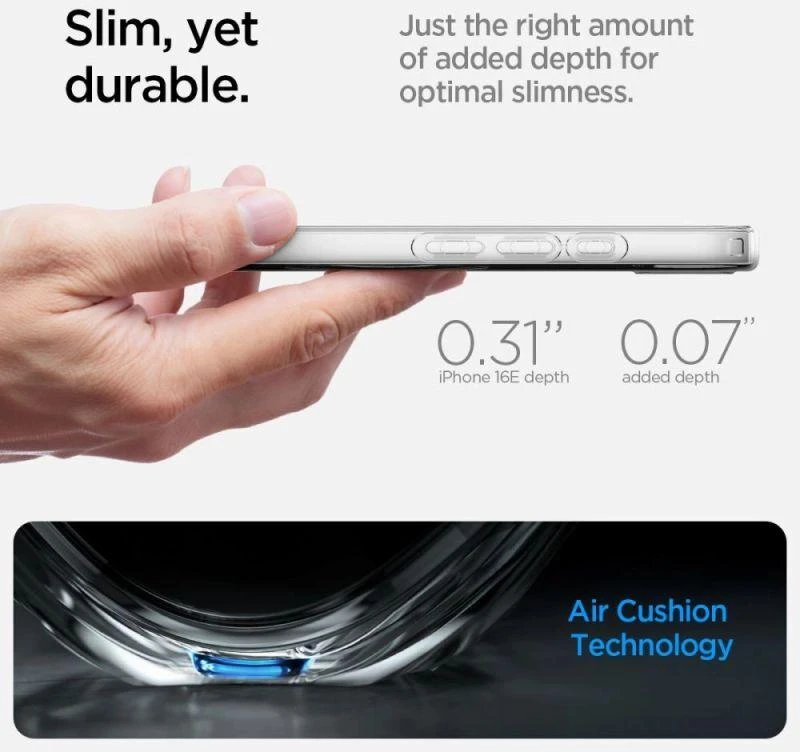 Spigen Liquid Crystal Mag MagSafe dėklas, skirtas iPhone 16e / 17e - Skaidrus