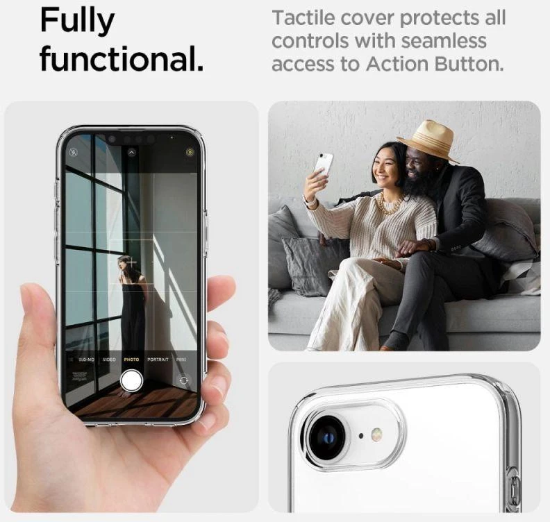 Spigen Liquid Crystal Mag MagSafe dėklas, skirtas iPhone 16e / 17e - Skaidrus