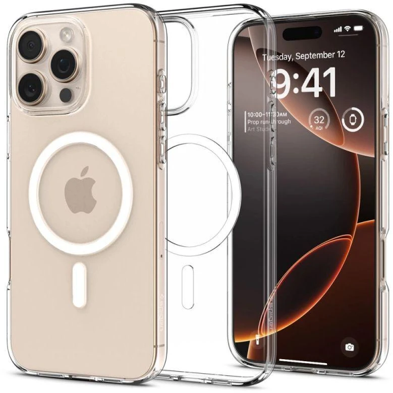 SPIGEN LIQUID CRYSTAL MAG MAGSAFE iPhone 16 Pro telefono dėklas skaidrus