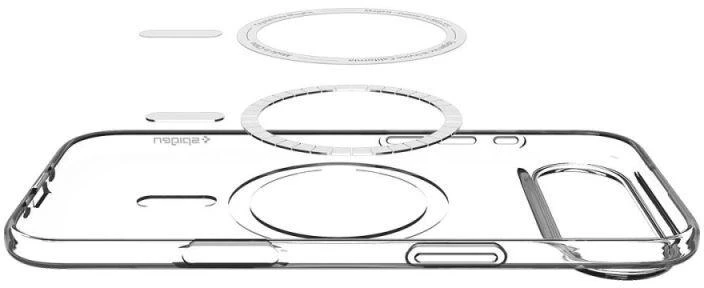 Spigen Liquid Crystal MagSafe dėklas skirtas Apple iPhone 17 Air – skaidrus and baltos spalvos