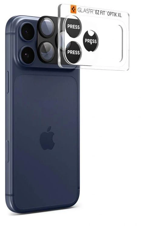 Spigen Glass tR EZ Fit Optik Pro XL 1 Pack, juodas - iPhone 17 Pro
