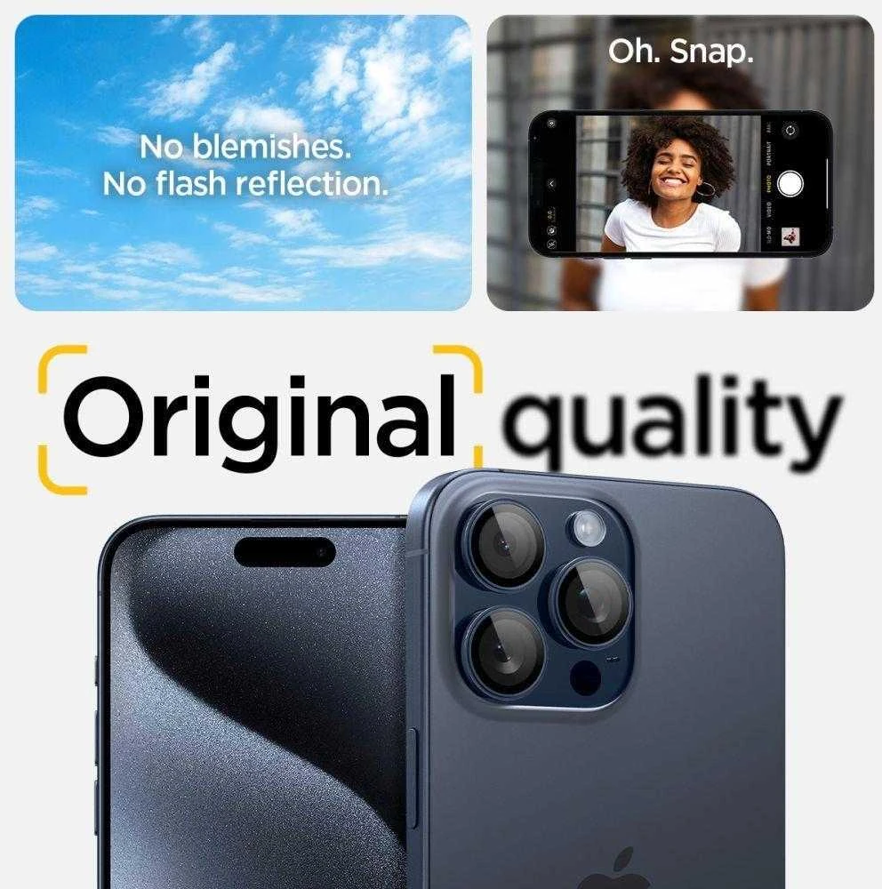 Spigen Optik.tR EZ Fit kameros apsauga skirta Apple iPhone 14 Pro / Pro Max / 15 Pro / Pro Max – Titanium Mėlyna 2 pcs.