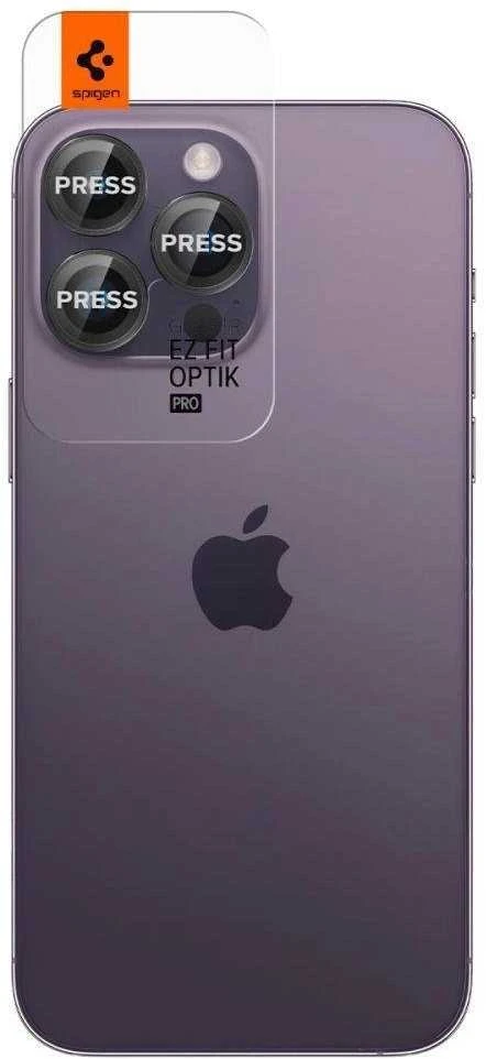 Spigen OPTIK.TR ”EZ FIT” CAMERA PROTECTOR 2-PACK Apple iPhone 14 Pro / 14 Pro Max / 15 Pro / 15 Pro Max / 16 Pro / 16 Pro Max / 17 Pro / 17 Pro Max Juodas