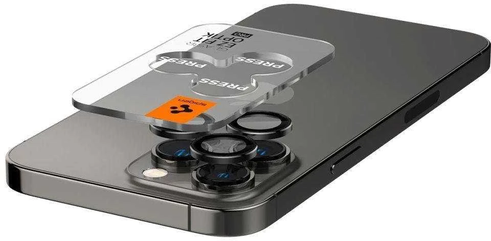 Spigen OPTIK.TR ”EZ FIT” CAMERA PROTECTOR 2-PACK Apple iPhone 14 Pro / 14 Pro Max / 15 Pro / 15 Pro Max / 16 Pro / 16 Pro Max / 17 Pro / 17 Pro Max Juodas