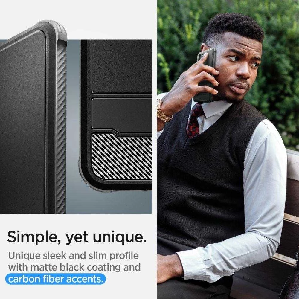 Spigen Rugged Armor Samsung Galaxy S23 dėklas telefonui matinės juodos spalvos