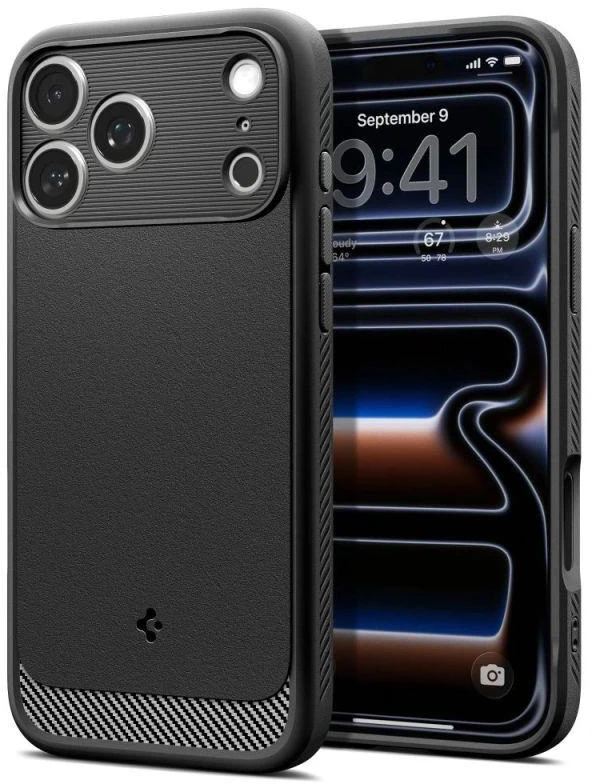 „Spigen Rugged Armor Mag MagSafe“ dėklas, skirtas iPhone 17 Pro Max – matinis juodas