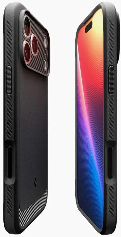 „Spigen Rugged Armor Mag MagSafe“ dėklas, skirtas iPhone 17 Pro Max – matinis juodas