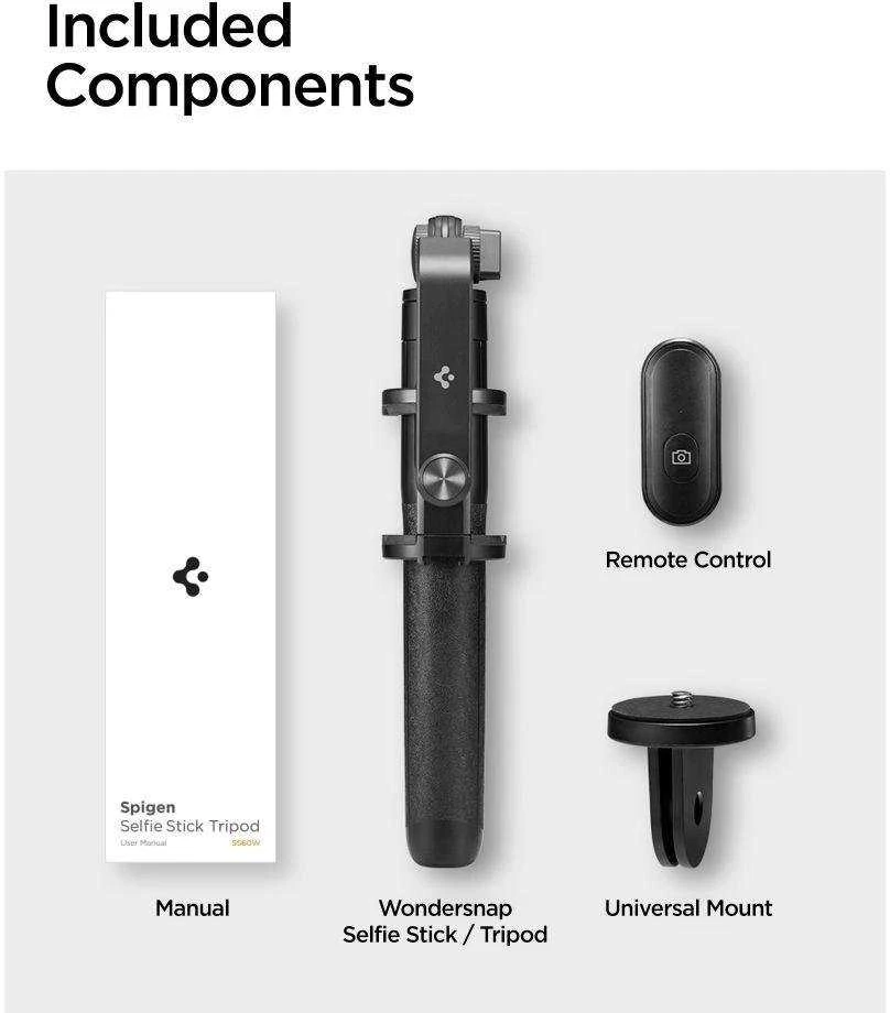 Asmenukių lazda štatyvas Bluetooth Spigen S560W juodos spalvos
