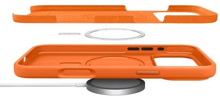 Dėklas Spigen SILICONE FIT MAG MagSafe iPhone 17 PRO COSMIC Oranžinis