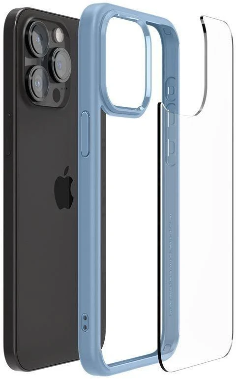 Spigen Crystal Hybrid, sierra dėklas telefonui mėlynos spalvos – Apple iPhone 15 Pro Max