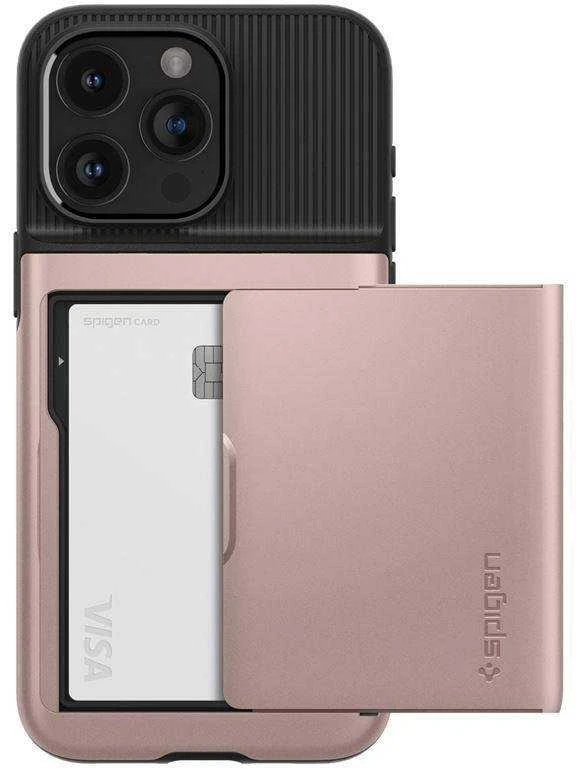 Dėklas Spigen Slim Armor CS, rose auksinis – Apple iPhone 15 Pro Max