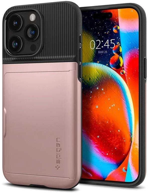 Dėklas Spigen Slim Armor CS, rose auksinis – Apple iPhone 15 Pro Max