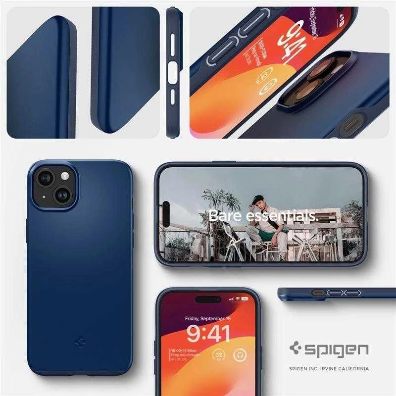 Spigen Thin Fit dėklas skirtas Apple iPhone 15 Plus,  spalva - Navy Blue