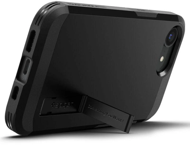 Spigen Tough Armor dėklas su MagSafe, stoveliu iPhone 16e / 17e - Juodas