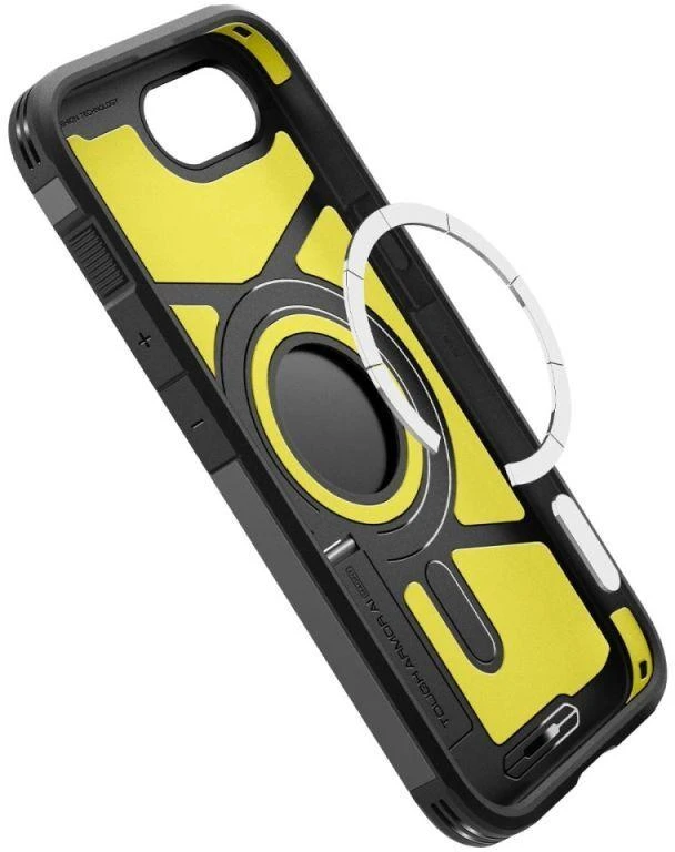 Spigen Tough Armor dėklas su MagSafe, stoveliu iPhone 16e / 17e - Juodas
