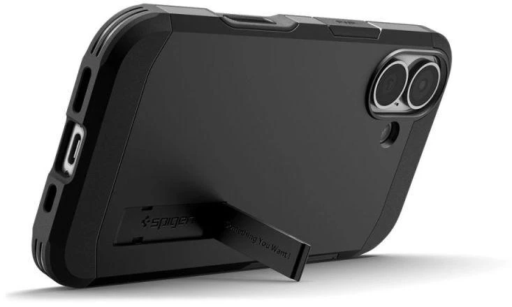 Spigen Tough Armor „T“ MagSafe dėklas skirtas iPhone 17 – juodos spalvos