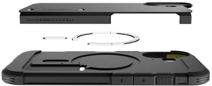 Spigen Tough Armor „T“ MagSafe dėklas skirtas iPhone 17 – juodos spalvos