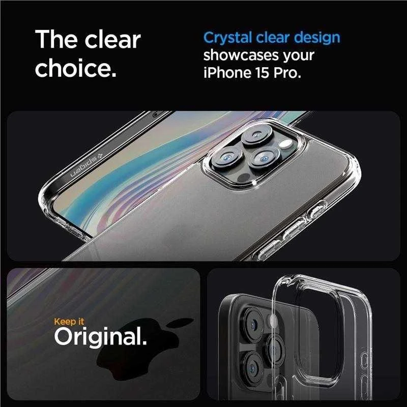 Spigen Ultra Hybrid Matte dėklas skirtas Apple iPhone 15 Pro, spalva - Frost Clear