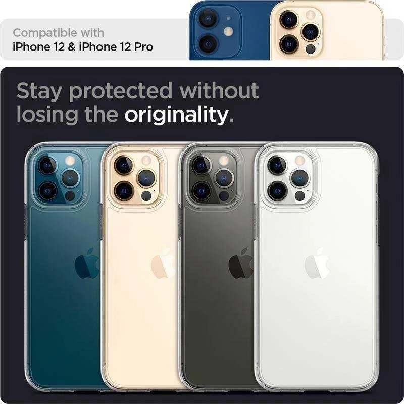 Spigen Ultra Hybrid dėklas skirtas Apple iPhone 12 Pro, spalva - Crystal Clear