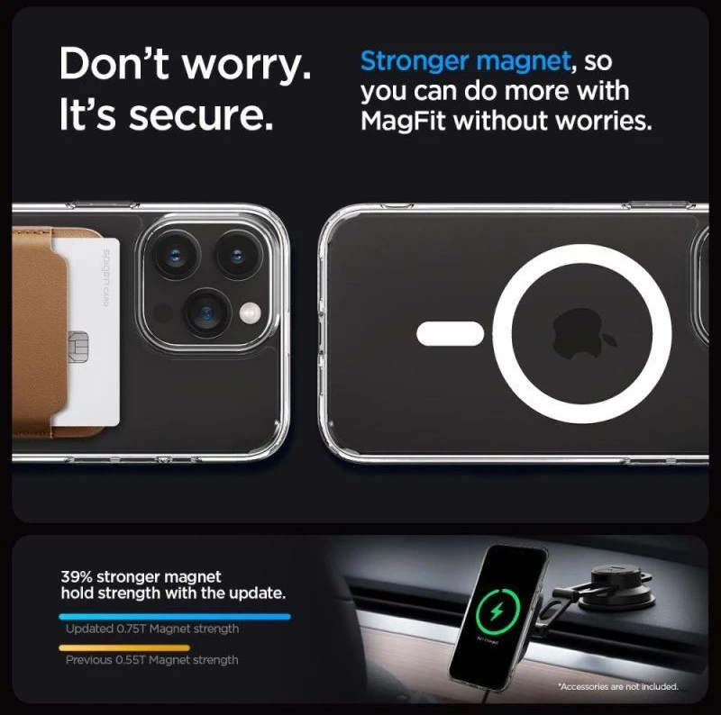 Ausinės Spigen Ultra Hybrid Mag dėklas su MagSafe, skirtas iPhone 15 Pro - Baltas
