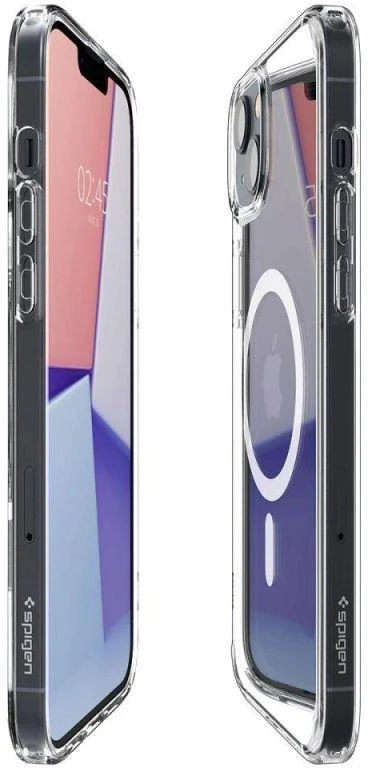 Spigen Ultra Hybrid Mag dėklas su MagSafe technologiją, skirtas iPhone 14 - skaidrus/baltas