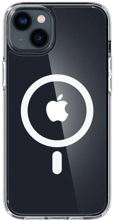 Spigen Ultra Hybrid Mag dėklas su MagSafe technologiją, skirtas iPhone 14 - skaidrus/baltas