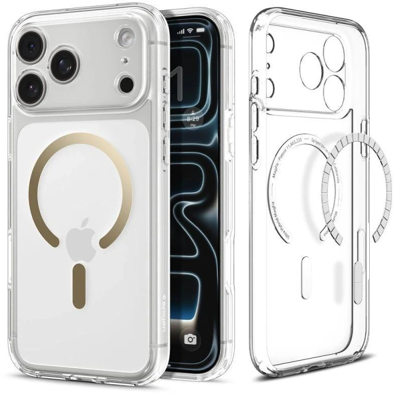 Spigen Ultra Hybrid MagSafe dėklas iPhone 17 Pro Max - Skaidrus auksas