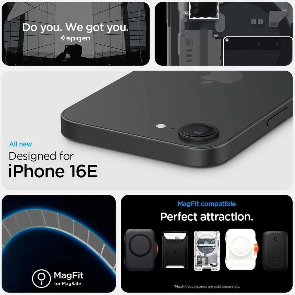 „Spigen Ultra Hybrid MagSafe“ dėklas, skirtas „iPhone 16e / 17e Zero One“ - Juodas
