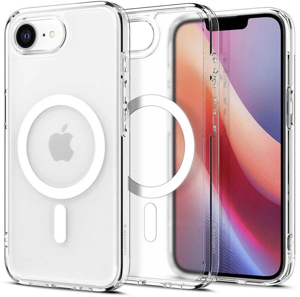 Spigen itin hibridinis „MagSafe“ dėklas, skirtas „iPhone 16e“ / „17e“ – baltas, permatomas