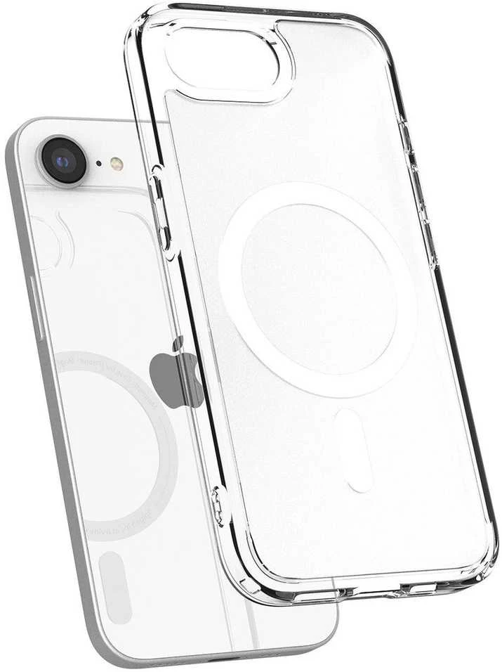 Spigen itin hibridinis „MagSafe“ dėklas, skirtas „iPhone 16e“ / „17e“ – baltas, permatomas