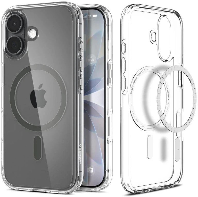 Spigen Ultra Hybrid MagSafe dėklas skirtas Apple iPhone 17 – skaidrus pilkos spalvos