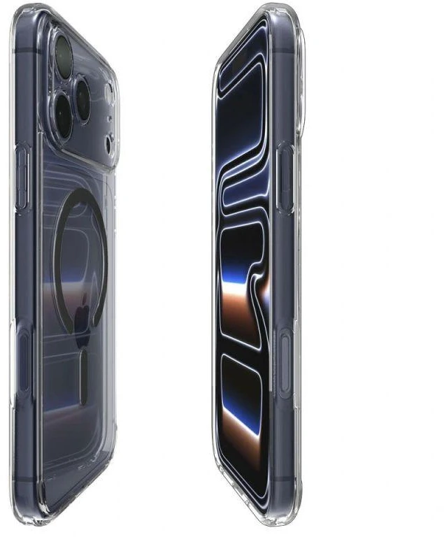 Dėklas „Spigen Ultra Hybrid MagSafe“, skaidrus grafitas – „iPhone 17 Pro Max“