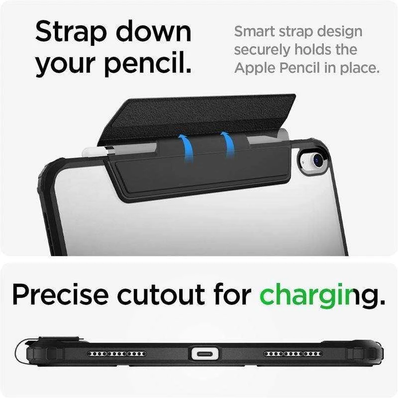 Spigen Ultra Hybrid Pro Apple iPad Air 4 2020 / 5 2022 / 11” 2024 – dėklas planšetiniam kompiuteriui juodos spalvos