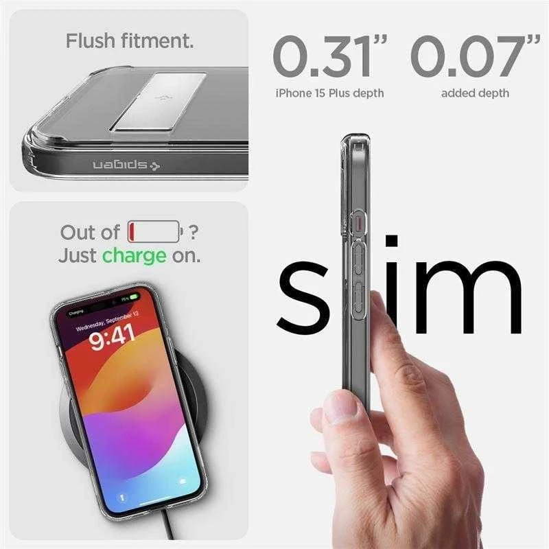 Spigen Ultra Hybrid S (MagFit) dėklas skirtas Apple iPhone 15 Plus, spalva - Juoda