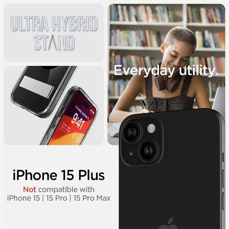 Spigen Ultra Hybrid S (MagFit) dėklas skirtas Apple iPhone 15 Plus, spalva - Juoda