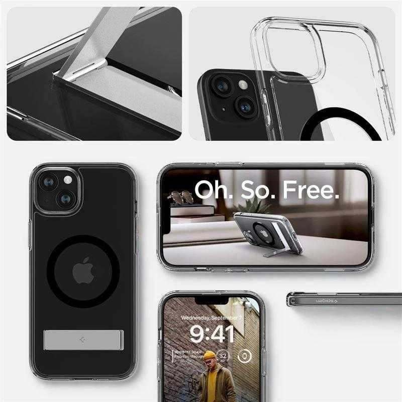 Spigen Ultra Hybrid S (MagFit) dėklas skirtas Apple iPhone 15 Plus, spalva - Juoda