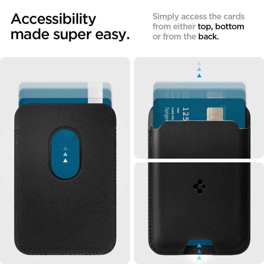 Dėklas Spigen VALENTINUS MAGSAFE UNIVERSAL MAGNETIC CARD HOLDER juodos spalvos