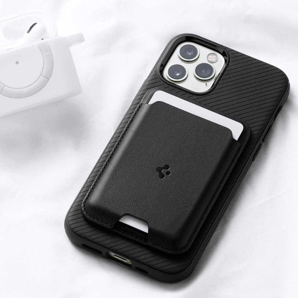 Dėklas Spigen VALENTINUS MAGSAFE UNIVERSAL MAGNETIC CARD HOLDER juodos spalvos
