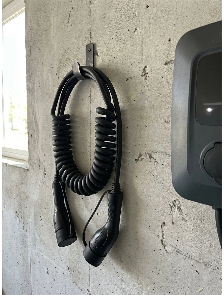 Elektromobilio spiralinis įkrovimo kabelis Type 2 į Type 2 32 A 1 fazė 5m