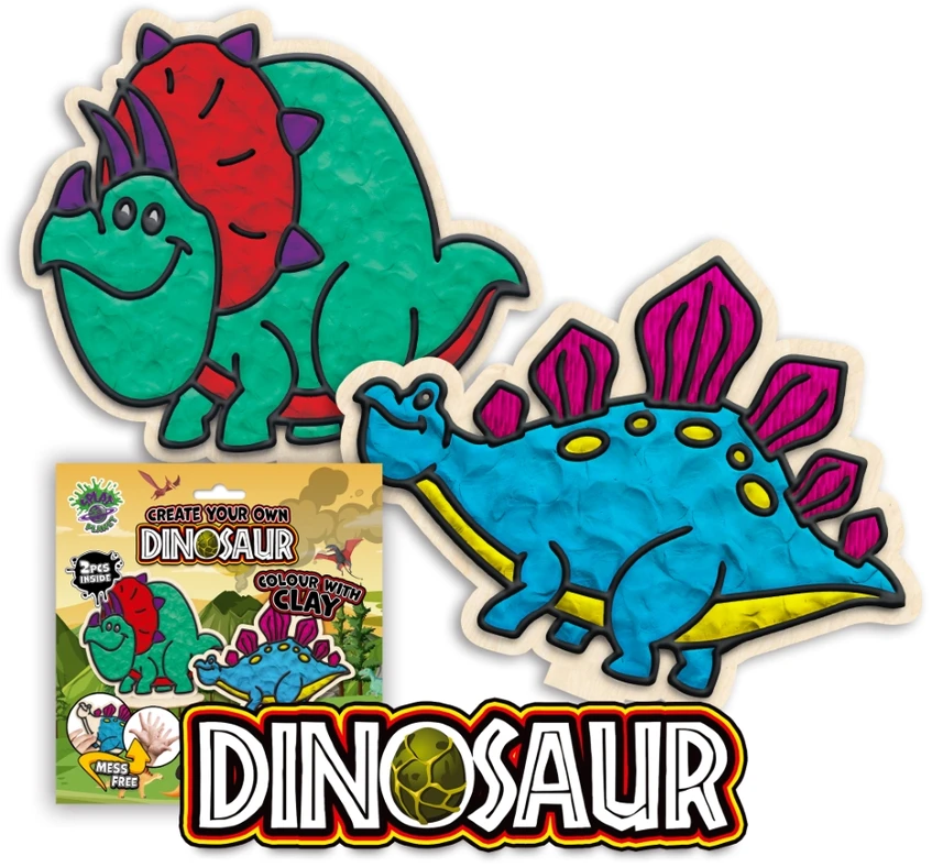 Splat Planet kūrybinis modelino rinkinys su mediniais Dinozaurais