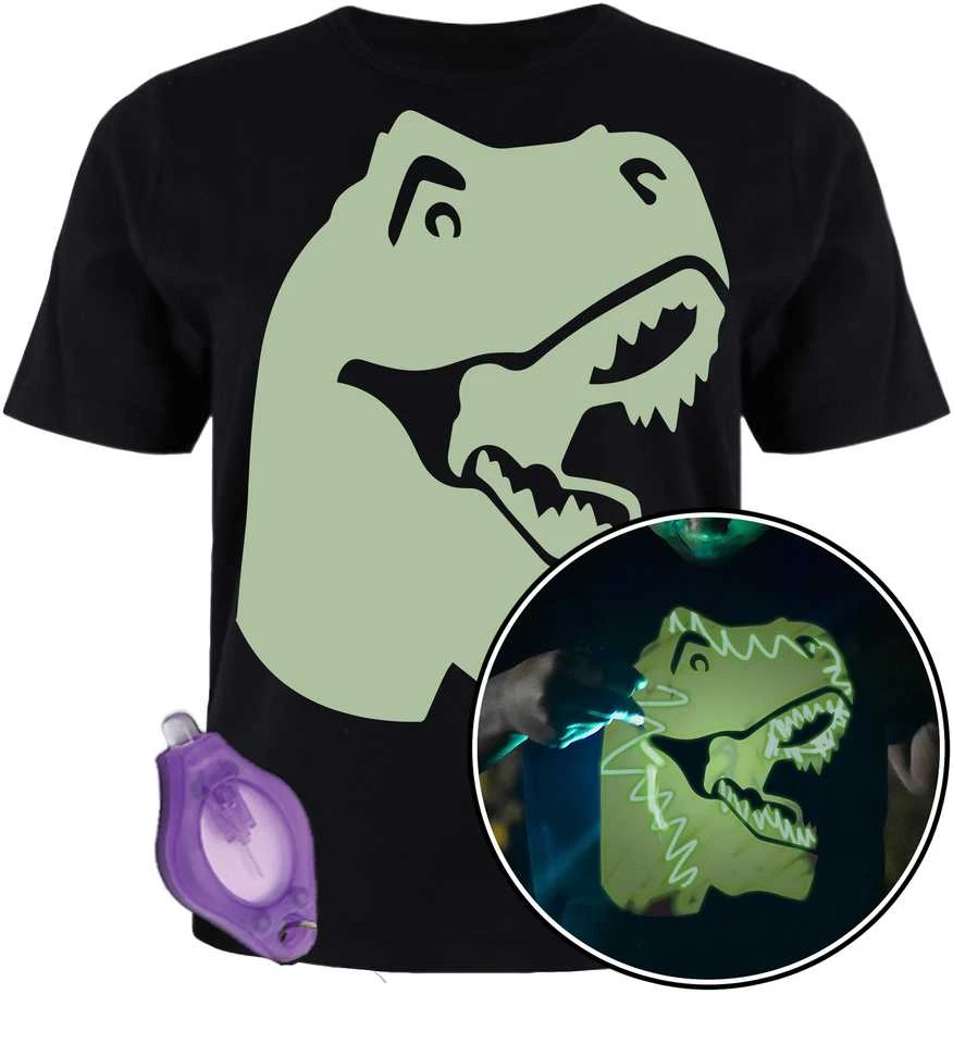 Splat Planet šviečiantys tamsoje marškinėliai, Dinozauras, Dydis: 5 - 6 metai
