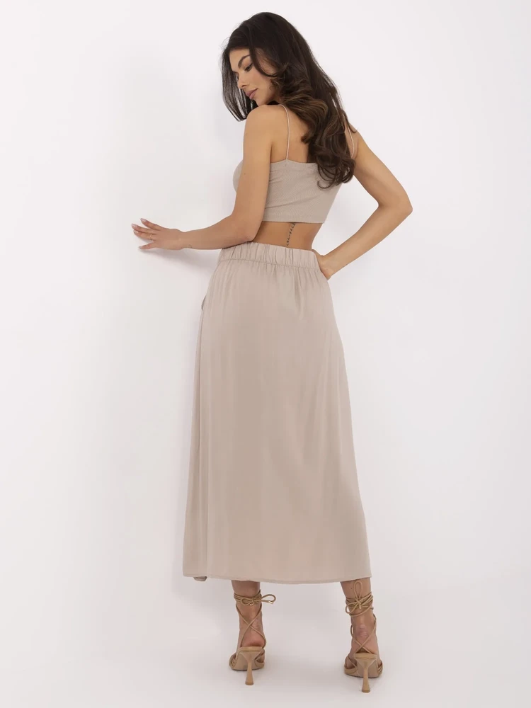 Spódnica-D73761M50222A-ciemny bezowy