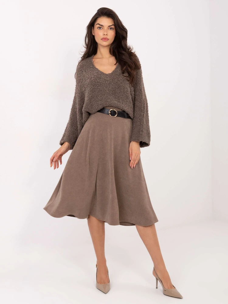Spódnica-IT-SD-FL9838.49-ciemny bezowy