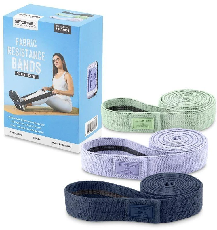 Trijų skirtingo pasipriešinimo lygio juostų rinkinys Spokey COTI FLEX SET