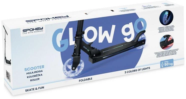 Šviečiantis paspirtukas Spokey GLOW-GO