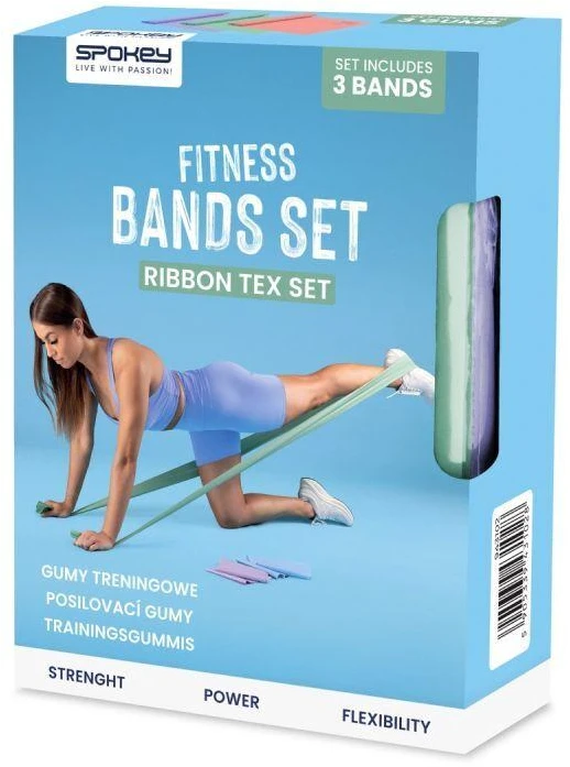 Treniruočių gumų rinkinys Spokey RIBBON TEX SET, 3 vnt.