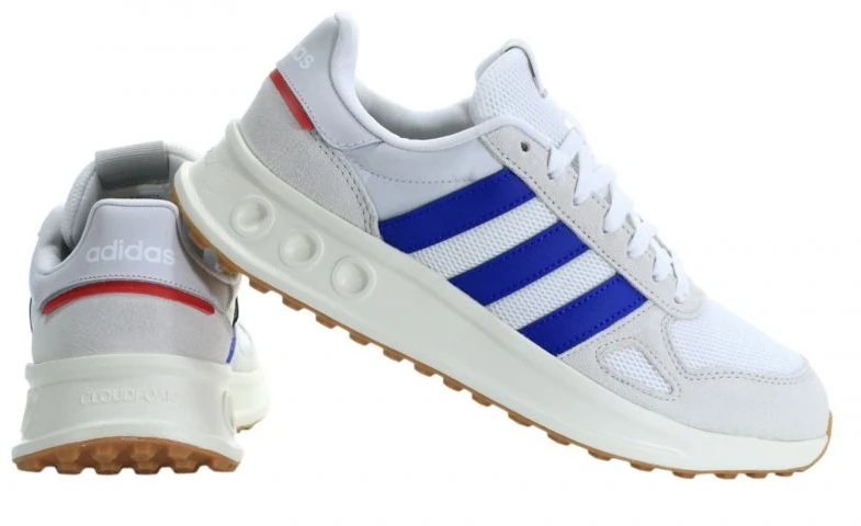Sportbačiai adidas RUN 84, balti su mėlynomis detalėmis