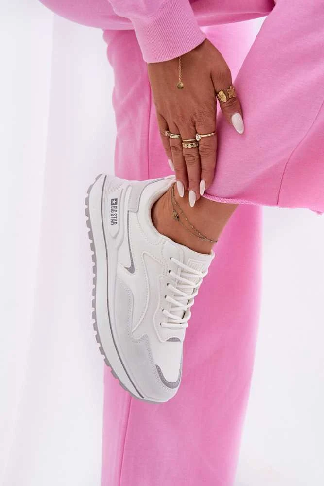 Sportbačiai moterims balti laisvalaikio stiliaus