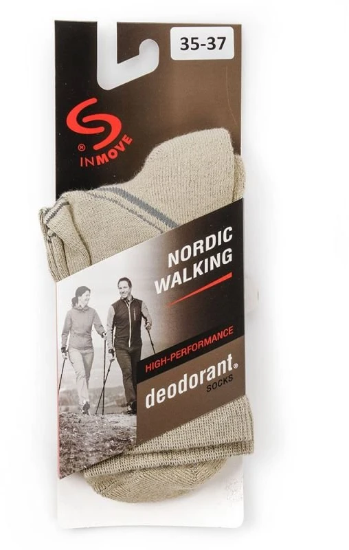 Sportinės kojinės Nordic Walking Deodrant, smėlio spalvos